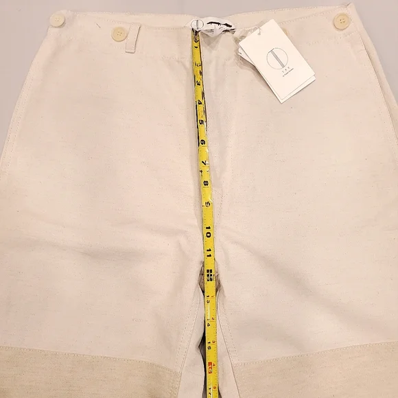 NWT$895 TRE Natalie Ratabesi Missy Two Tone Linen Cotton Trousers Wide Leg Pants - Picture 12 of 16